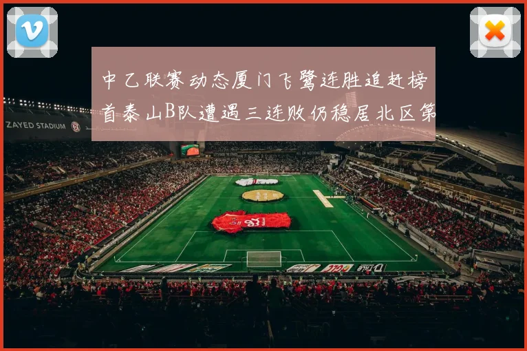 中乙联赛动态厦门飞鹭连胜追赶榜首泰山B队遭遇三连败仍稳居北区第三